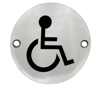 Eurospec Disabled Symbol Sign, Polished Stainless Steel OR Satin Stainless Steel Finish - SEX1017